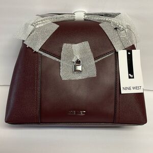 Nine West Inez Merlot Brown Convertible Shoulder Bag Handbag Purse NEW